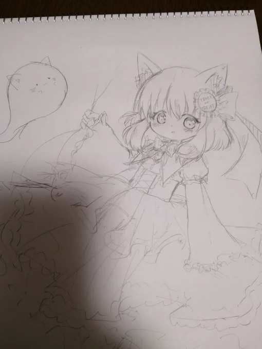 ラフ。何年か前のハロウィンの時に描いた子 