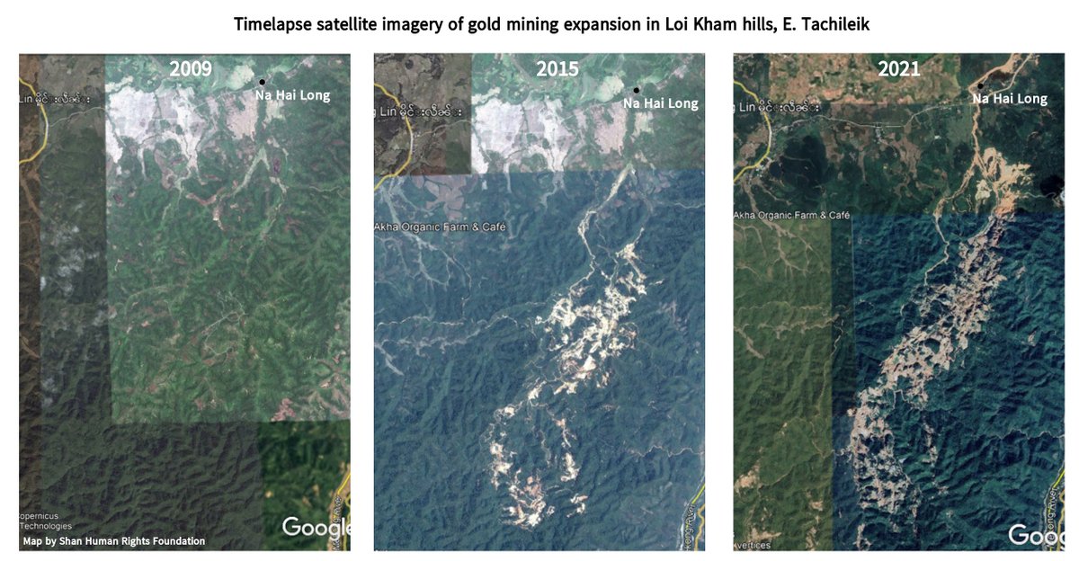 JusticeMyanmar's tweet photo. Australia-led biz Locrian Precious Metals cont. large-scale gold exploration in E. Tachileik, despite military's coup attempt. The gold mines cause environmental disaster &amp; are source of revenue for the illegal junta. They must be halted. @shanhumanrights https://t.co/G9SWsJqvhb https://t.co/Y92Th2kQF2