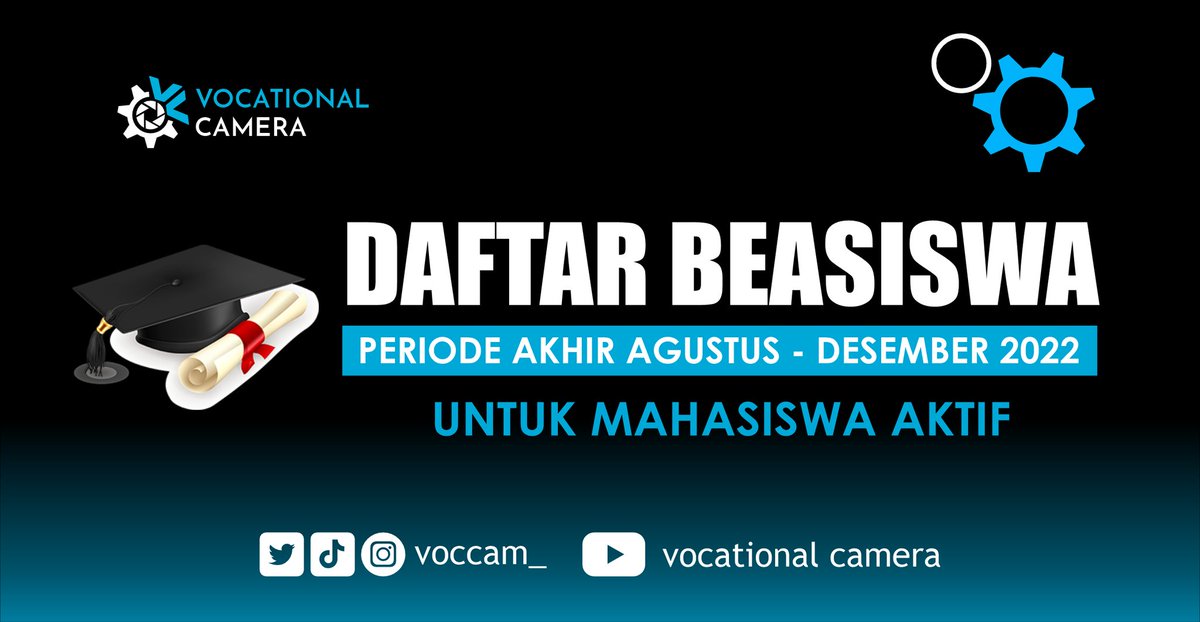 voccam_'s tweet photo. Daftar Beasiswa untuk Mahasiswa Aktif

Batas Pendaftaran Agustus - Desember 2022

Selengkapnya https://t.co/Dq0EgYYNrp

#DaftarBeasiswa #Beasiswa2022 #BeasiswaPelajar #BeasiswaSMA #BeasiswaSMK #BeasiswaKuliah #BeasiswaMahasiswa https://t.co/OaRkdVcldN