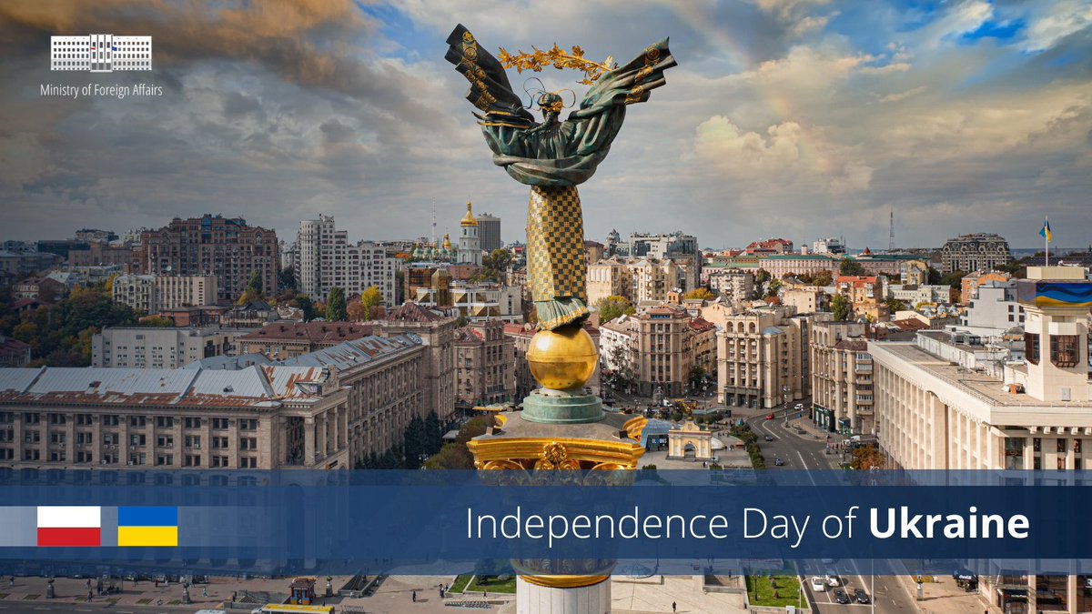PLinLuxembourg's tweet photo. Today marks six months since Russia has invaded Ukraine 🇺🇦 

On the same day, 31 years ago, the Act of Declaration of Independence of #Ukraine was adopted. 

We 🇵🇱 wish all Ukrainians strength, peace and perseverance in their fight for freedom and independence! https://t.co/Av0z05acGQ