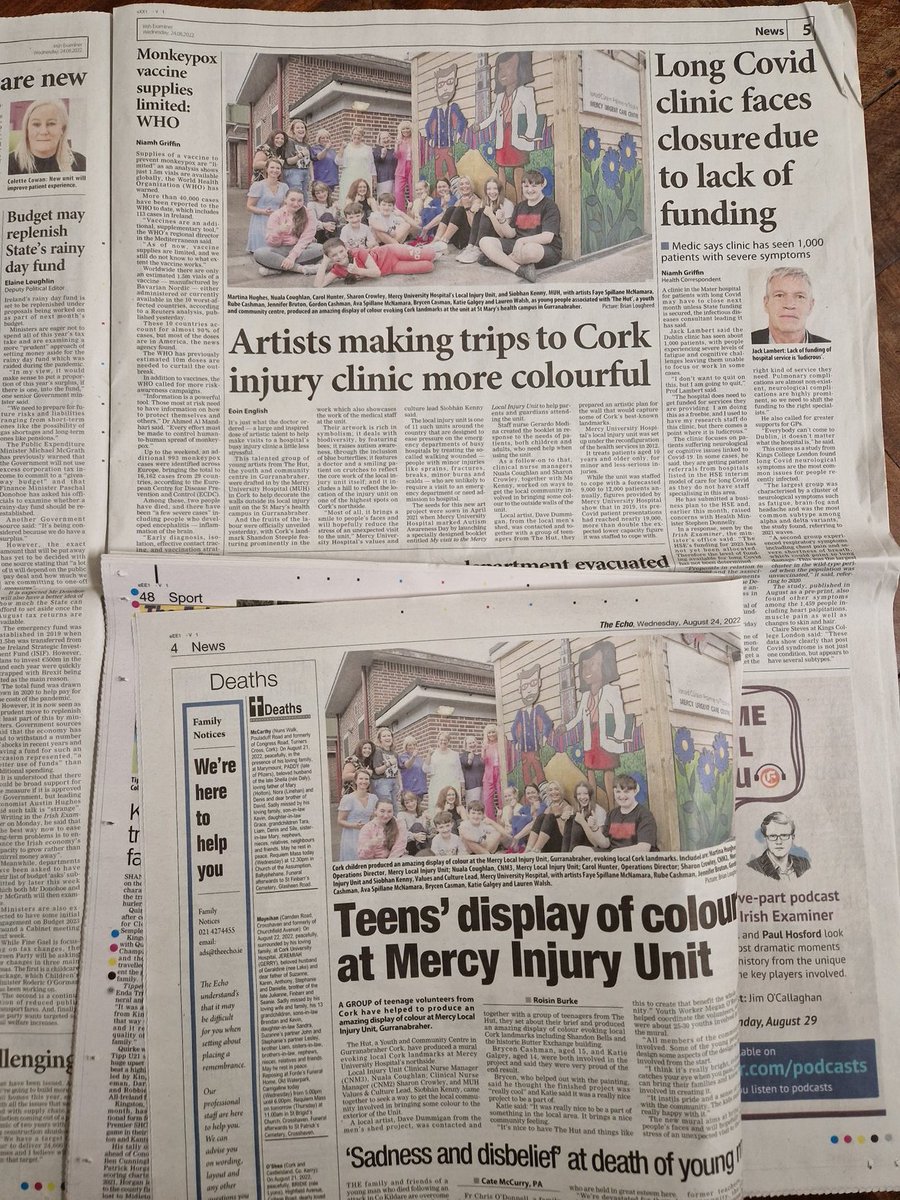 Thank you <a href="/EoinBearla/">Eoin English</a> and <a href="/echolivecork/">EchoLive.ie</a> for showcasing this wonderful community venture of <a href="/Mercycork/">Mercy University Hospital Cork</a> and <a href="/CDYS_TheHut/">The Hut Youth Project</a> and especially these exceptional young people #TheMercyWay