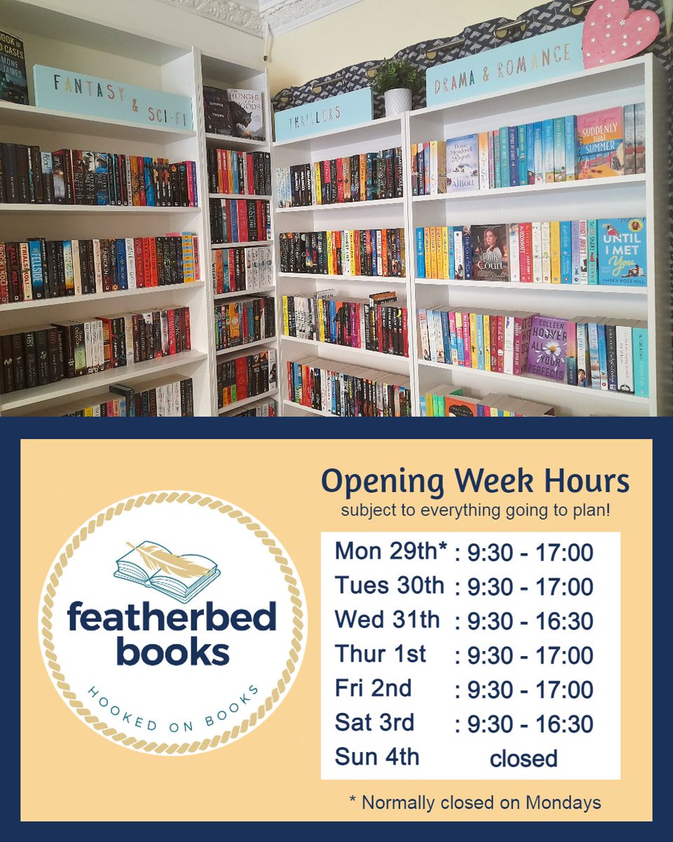 featherbedbooks's tweet photo. Need to get better at posting on here if I'm going to have it! Very close to officially opening now, only four days to go :) https://t.co/l4KZ61s4Pi