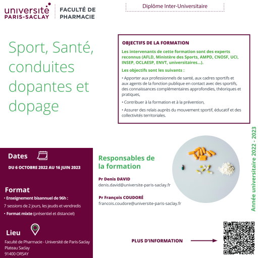du_dopage's tweet photo. Les inscriptions au DU sont encore ouvertes. N'hésitez pas... https://t.co/81kkgiqd8x