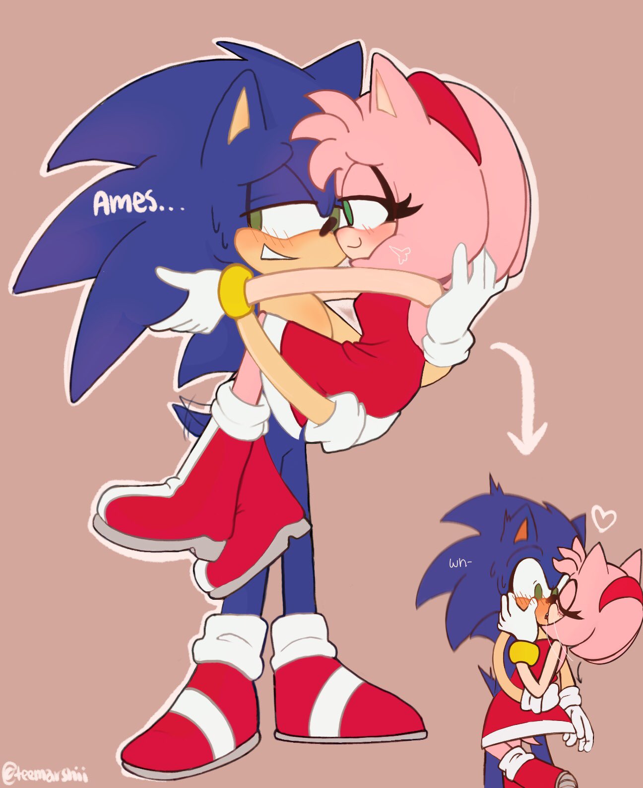 tee ♡ on X: kiss kiss fall in love💙❤️ #sonamy