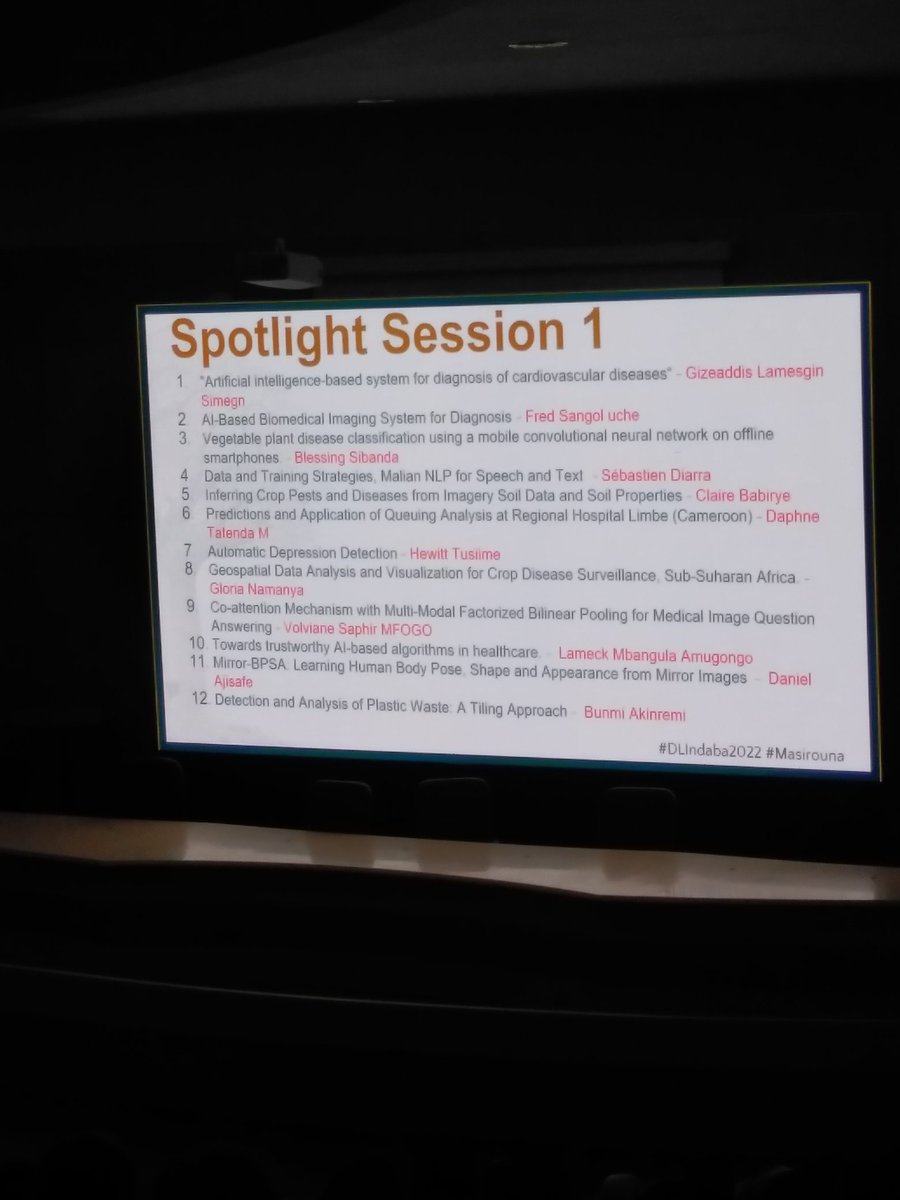 Awatef_Riahi's tweet image. Spotilight Session 1 @DeepIndaba 
#instadeep #indaba2022 #tunisia @instadeepai #IA #DLITunisia2022 #machingLearning