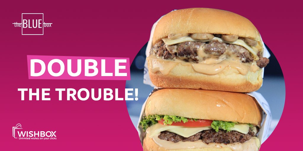 Wishboxqa's tweet photo. Why have one when you can have two? Order tasty burgers from The Blue Box via Wishbox! 🍔
.
اطلب البيرجر المفضل عندك من ذا بلو بوكس عبر تطبيق ويش بوكس

#foodqatar #doharestaurants #deliveryqatar #qatarfoodies #qatarfood #foodiesqatar #wishboxqatar #wishboxqa #wishboxapp https://t.co/tjJ5ODjJeh