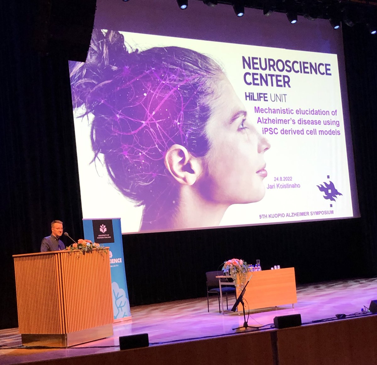 KuopioAD's tweet photo. Jari Koistinaho @helsinkiuni @UniEastFinland  - Mechanistic elucidation of Alzheimer’s disease using iPSC derived cell models #KuopioAD https://t.co/PexEKyTVhE