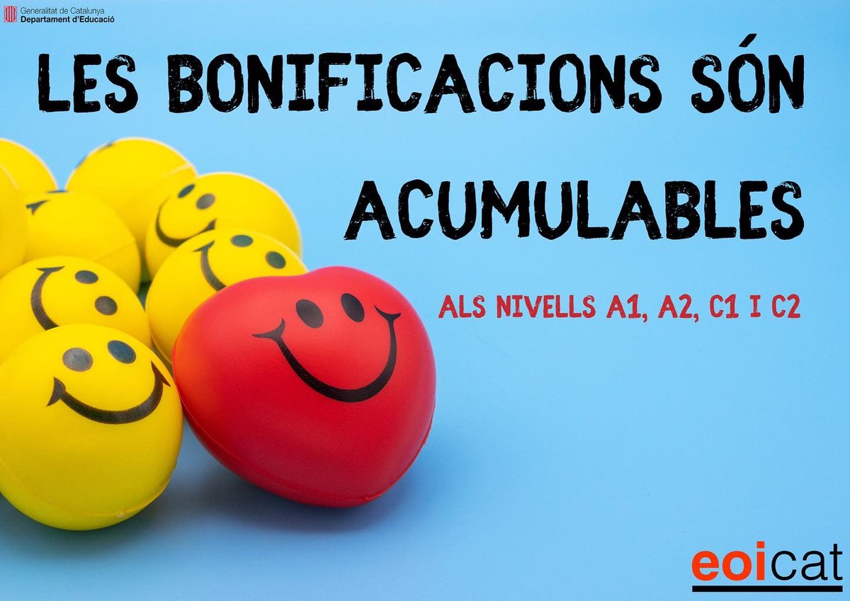 eoicat's tweet photo. A les EOI podeu gaudir de bonificacions i exempcions en els preus públics dels nivells A1, A2, C1 i C2. Trobareu més info al web de l’EOI on us vulgueu matricular.
El proper 31 d'agost comença el procés de preinscripció. Teniu temps fins al 5 de setembre a les 15h. 👍🏻#eoicat https://t.co/vIC7M8lObJ