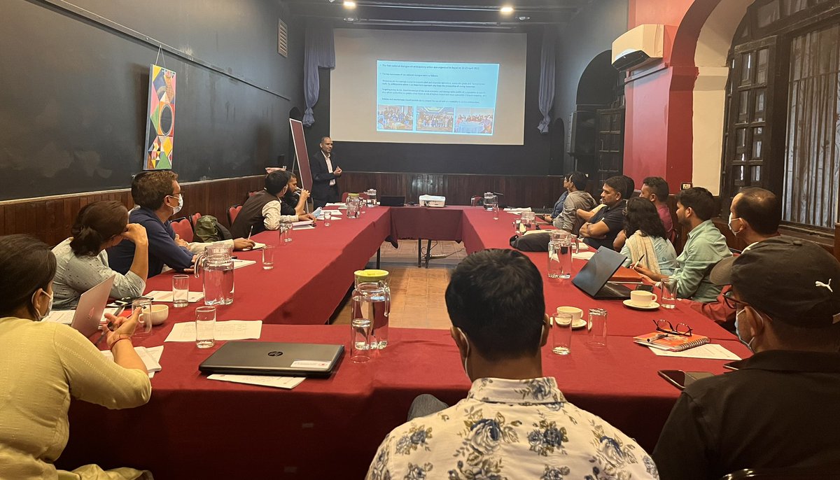 karkialyna's tweet photo. Community of practitioners on #anticipatoryaction and #shockresponsivesocialprotection at a joint coordination meeting. @NDRRMA_Nepal shared updates on the federal level govt. progress while @danskrodekors shared provincial advocacy work with Sudhur Paschim. https://t.co/iP9Oz9YZT6