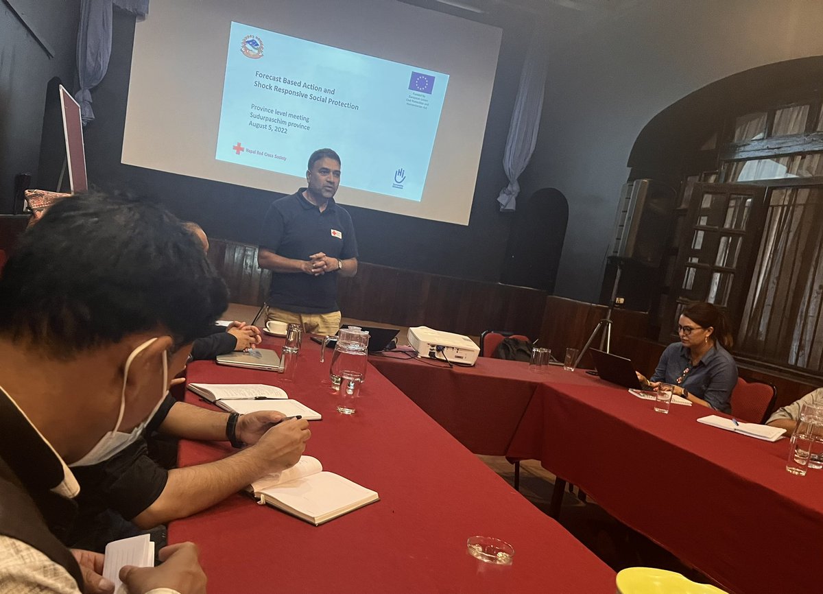 karkialyna's tweet photo. Community of practitioners on #anticipatoryaction and #shockresponsivesocialprotection at a joint coordination meeting. @NDRRMA_Nepal shared updates on the federal level govt. progress while @danskrodekors shared provincial advocacy work with Sudhur Paschim. https://t.co/iP9Oz9YZT6