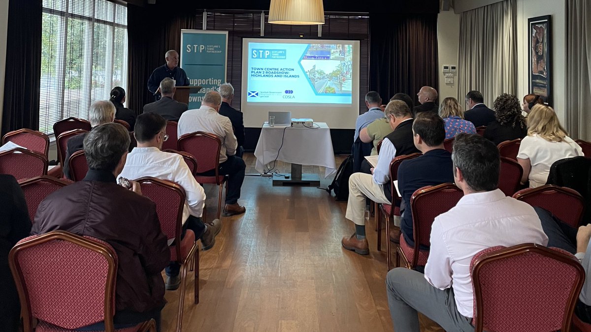 ScotlandsTowns's tweet photo. Weโre delighted to be in #Inverness this morning for our TCAP2 Roadshow: Highlands and Islands event. Great to be able to see so many familiar faces in person as we discuss culture and tourism ๐ #Scotlandstowns #TCAP2 https://t.co/MDqz7nvBYz