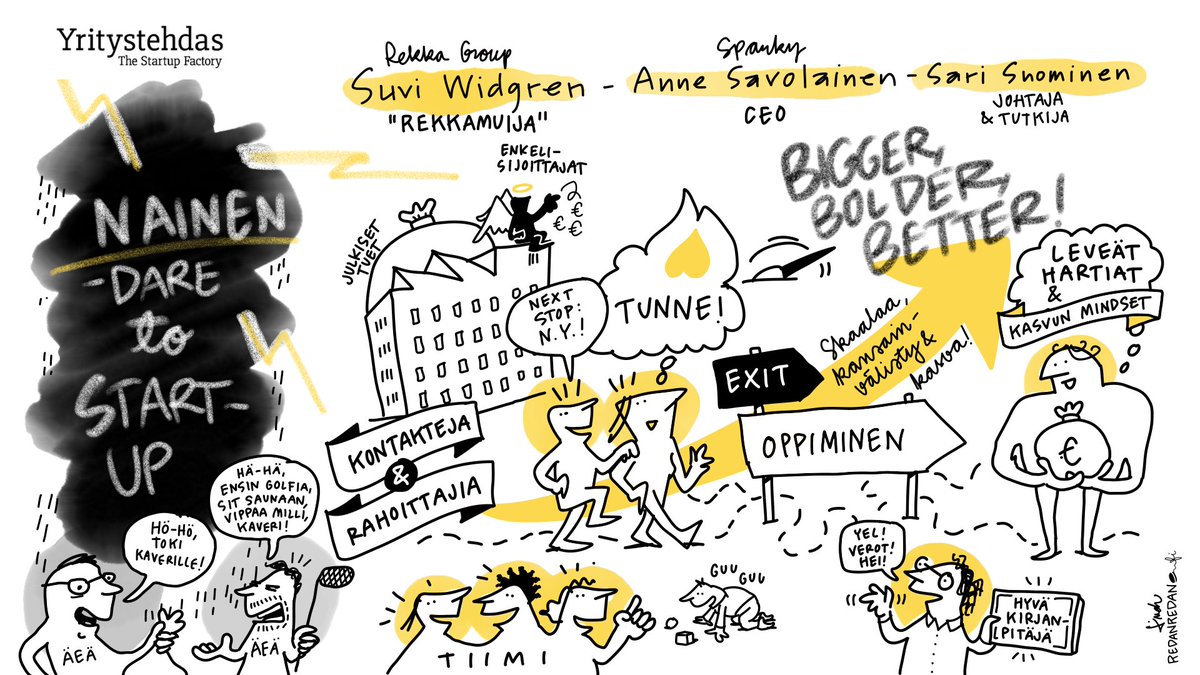 Yritystehdas järjesti naisille suunnatun #startup-tapahtuman. Kannatuksen vuoksi menin käymään, vaikka olenkin tämmöinen lapasenkutoja yrittäjästatukseltani. Se vähäinen osuus, mikä #Jyväskylä n start-up-skenestä näkyy ulospäin, on kovin miehisen maailman oloista. Siksi menin.