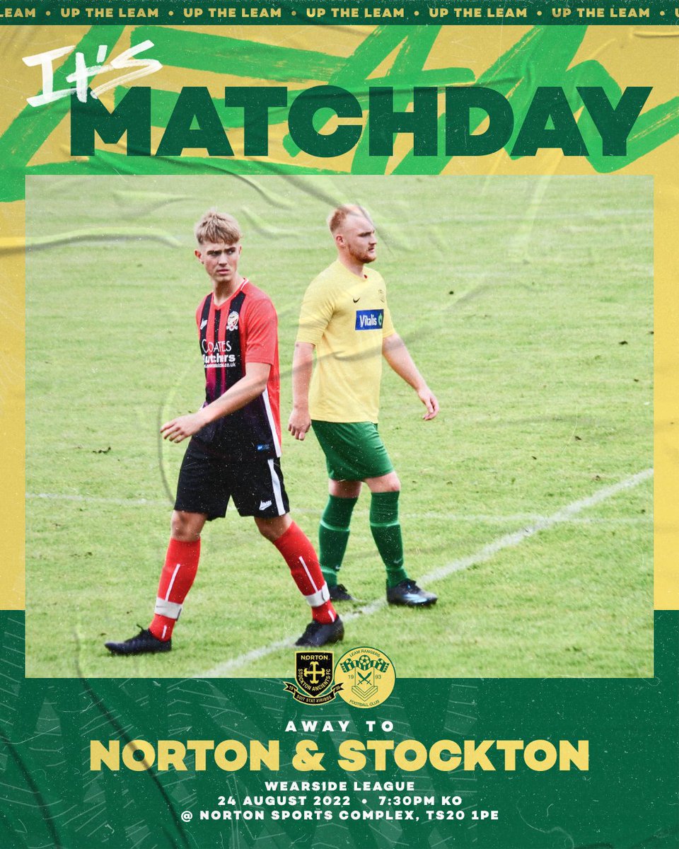 𝗠𝗔𝗧𝗖𝗛𝗗𝗔𝗬 — It's another midweek matchday this evening! We make the trip to <a href="/NortonFirst/">Norton & Stockton Ancients First Team</a> who are still unbeaten in the league, as we look to make it four wins on the bounce.

🆚 Norton &amp; Stockton
🏆 <a href="/WearsideLeague/">Wearside League</a> 
⏰ 7:30PM
🏟 Norton Complex, TS20 1PE

#UpTheLeam #UTL 🔰
