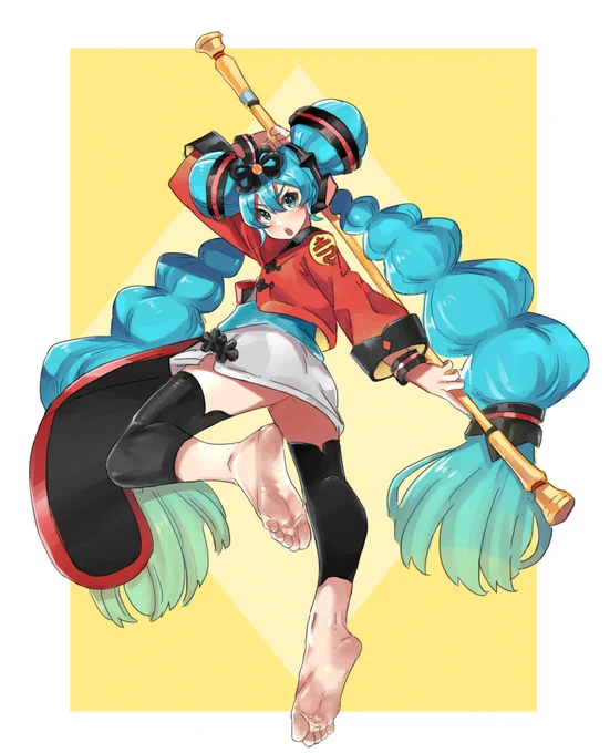 初音ミク ぬーどるストッパーフィギュア チャイナver.#一日一裸足絵 