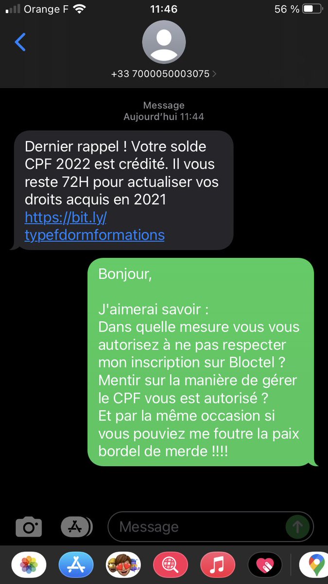 adevulp's tweet photo. Au bout du 170eme message j’ai craqué ! #cpf #formation #compteformation #arnaquecpf https://t.co/vn5nruBV7d