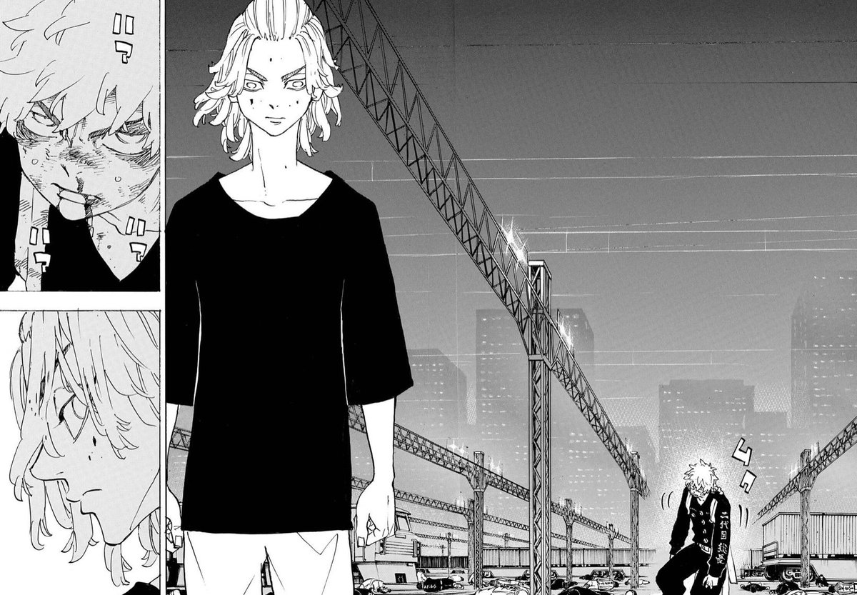aniyalias's tweet photo. Tr chapter 266 spoilers⚠️
Takemichi has seen so much 😩 I feel like he's either ganna pass out or die
#TokyoRevengers266 #tr266 https://t.co/Yhh573mREn