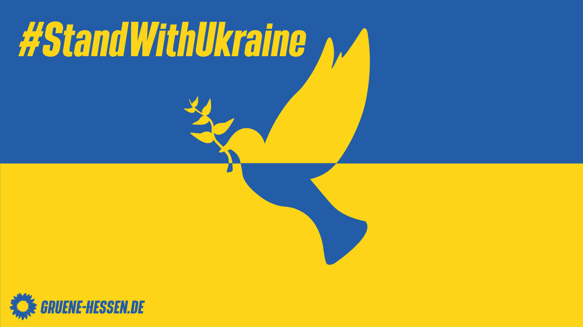 gruenehessen's tweet photo. Sechs Monate nach dem Beginn des russischen Angriffskriegs gilt auch am heutigen Unabhängigkeitstag der #Ukraine: #WeStandWithUkraine. #HLT /F https://t.co/ZP2cjjYQmx