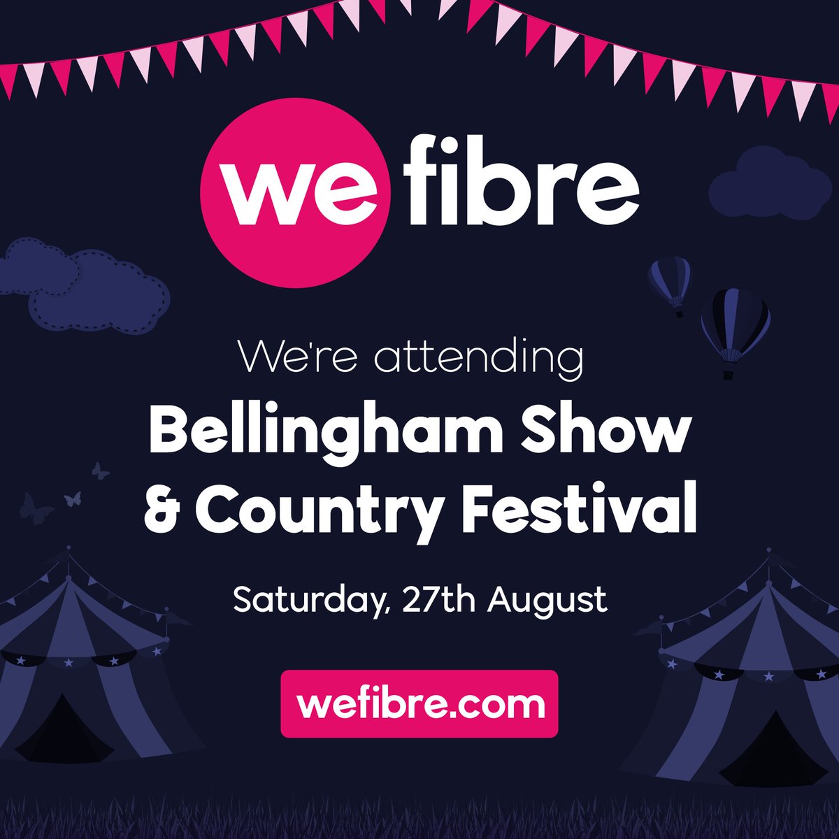 We're so excited to be attending the Bellingham Show this Saturday. 🤩 Come and visit our stand and find out all about the Full Fibre Gigabit network we're currently installing in Bellingham. #fullfibre #gigabit #wefibre #bellingham