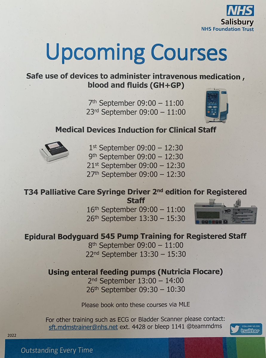 Here are the upcoming courses for September, please sign up via Learn.