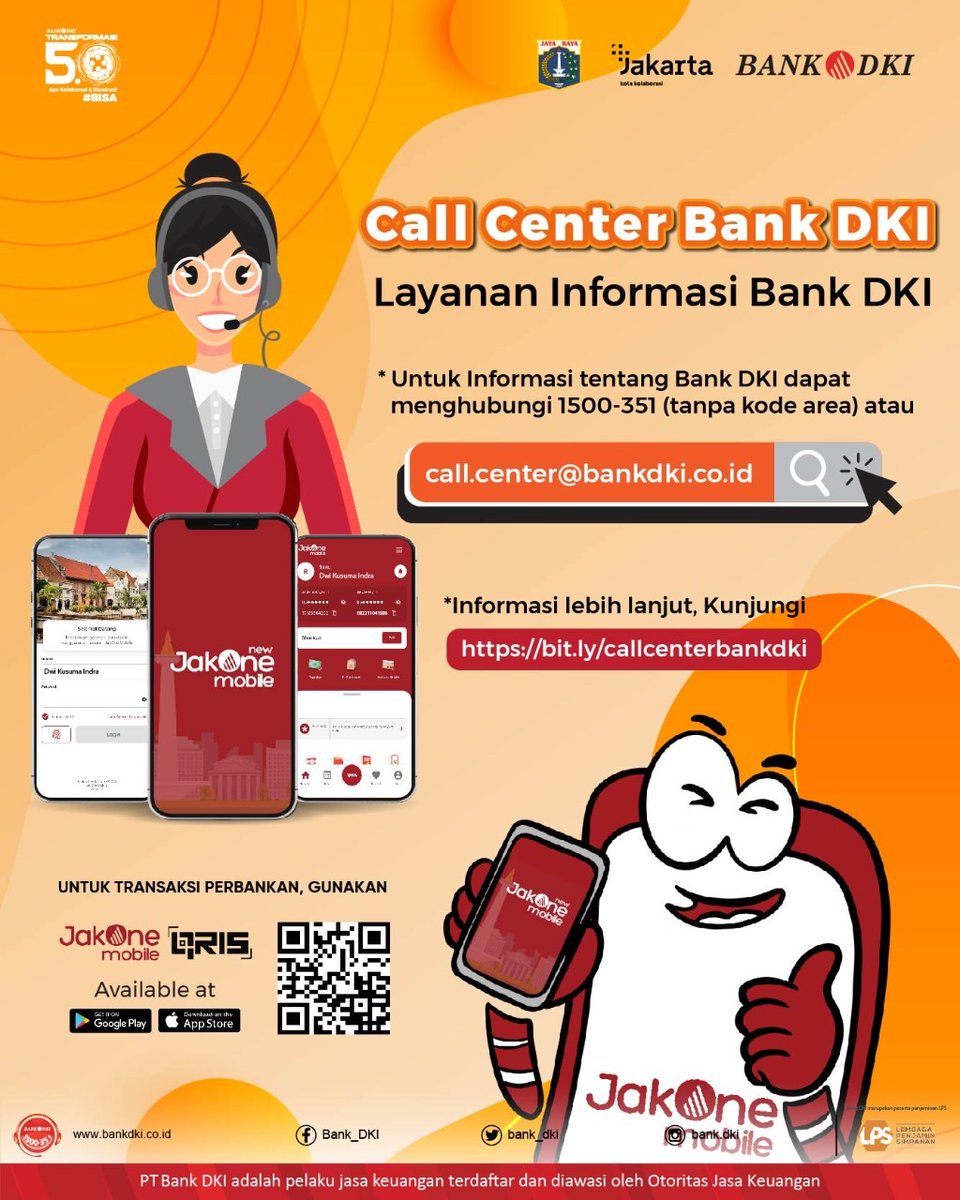bankjakarta_'s tweet photo. Punya pertanyaan terkait Bank DKI?
Kamu bisa menghubungi ke alamat email kami : call.center@bankdki.co.id
atau Kamu juga dapat menghubungi Call Center kami melalui nomor 1500-351.
Untuk informasi lebih lanjut https://t.co/SbFHRGF1jw
#BankDKI
#InfoBankDKI
#CallCenterBankDKI https://t.co/7JS6XZeVF2