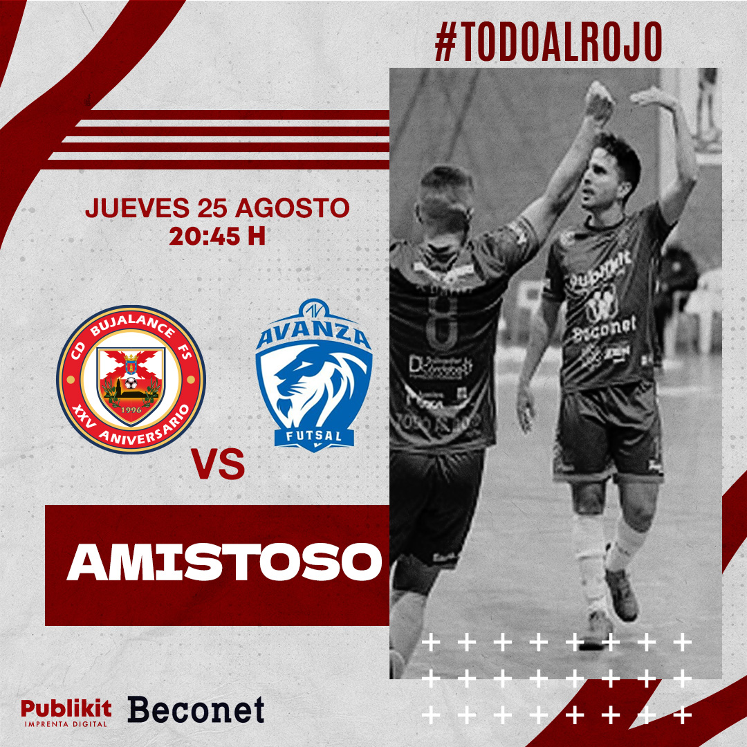 bujalancefs's tweet photo. Mañana, debut de pretemporada en casa

📅 25/08/2022
⏰ 20:45 H
🆚 @AvanzaFutsal 
🏟 Pabellón José Pérez Pozuelo (Bujalance)
🎟 2 € (Abonos válidos sólo para los partidos de liga)
📺 Beconet TV

🎫 Posibilidad de abonarse a la entrada del pabellón
#VamosBujalance #TodoAlRojo https://t.co/ILTONAB294