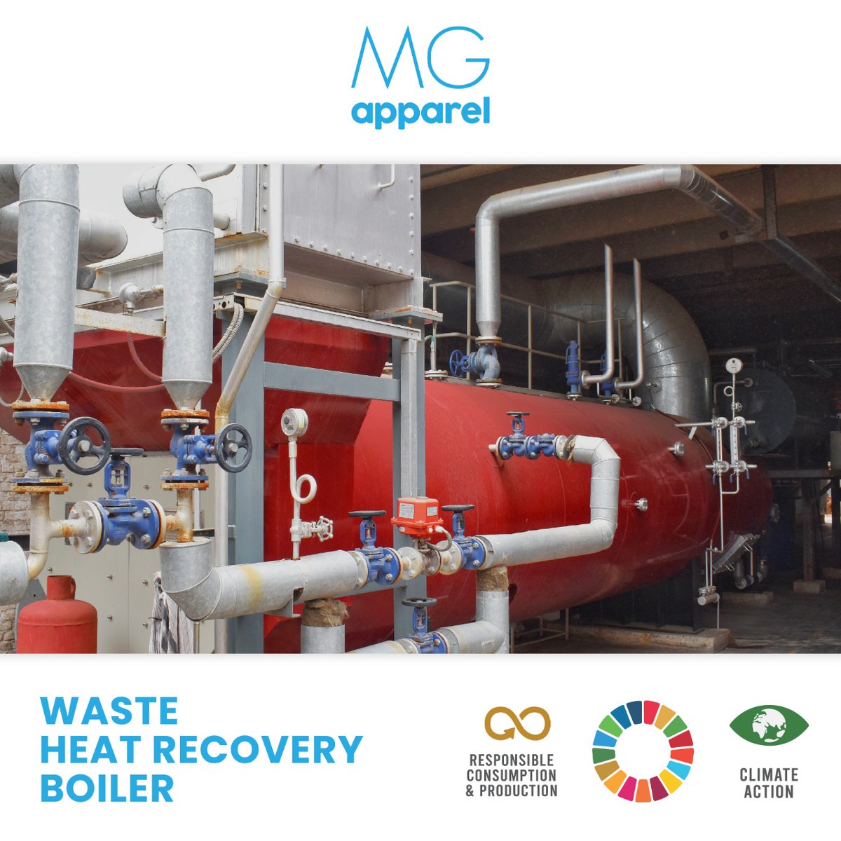 mgapparelpk's tweet photo. In line with sustainability goals, #MGApparel, state of an art #WHRB system that recovers the heat from the exhaust of generators and converts it into high-energy #steam which is used for multiple purposes.
#WasteHeatRecoveryBoiler #Sustainable #HeatExchange #Apparel https://t.co/NKhnUrD1ZN