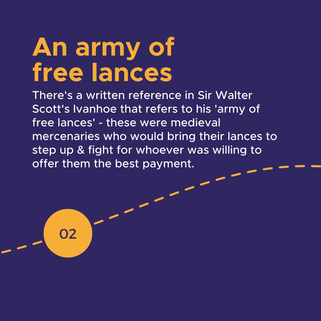 VlancerUK's tweet photo. Have you considered where the working style we know as freelancing started? 📜

The history of the freelancer might be one that is defined by mercenary origins but it also contains the foundations of freedom that make being a freelancer so appealing. ✌️
https://t.co/zwAPLGjdwV https://t.co/o7PB1H3GoH