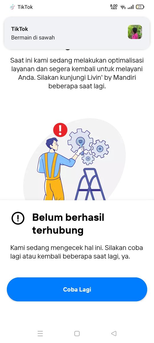 Livin by mandiri eror terus ya