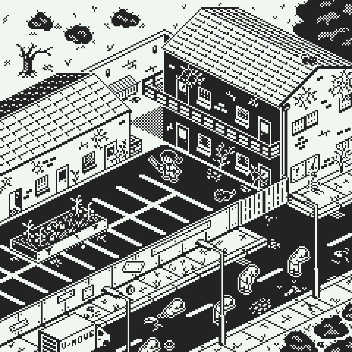 Dark_Scorpion19's tweet photo. This 1-bit isometric piece is my take on the survival horror genre and, more specifically, zombies.
I adore the survival horror genre and the inspiration of continuing in the face of insurmountable odds, so I had to pixel such a scene at some point. ☺️
#pixelart, #ドット絵 https://t.co/XymOxmqRU9
