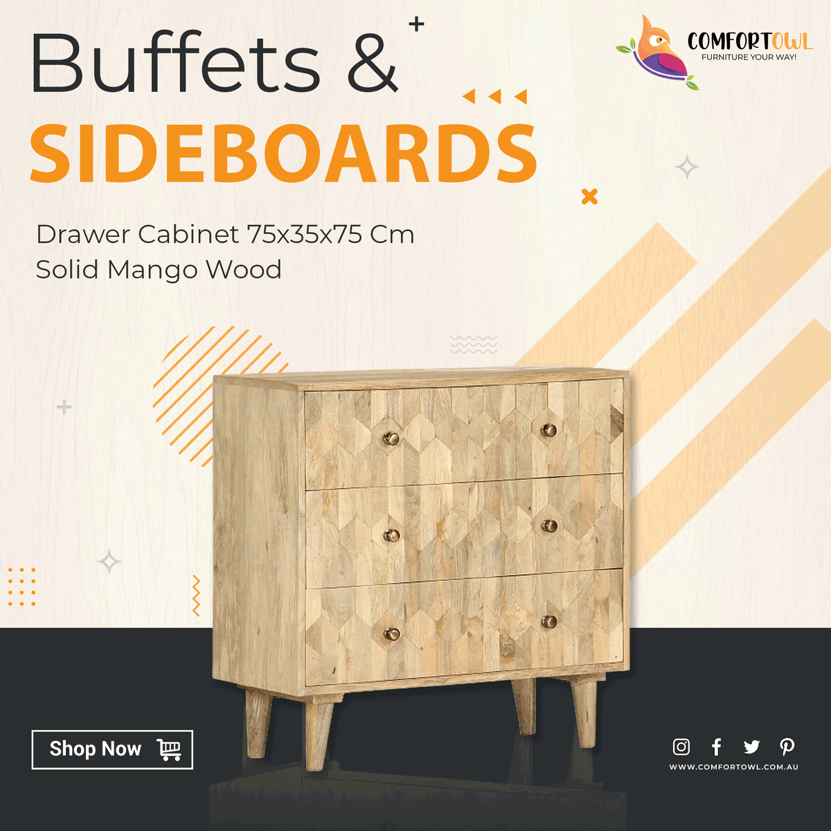 comfortowl's tweet photo. This wooden drawer cabinet exudes a vintage charm which will make a timeless addition to your home. 

Click here to buy - https://t.co/xSobTQimUL

Shop Now - Buffets &amp; Sideboards
#interiordesign #furniture #vintage #interior #homedecor #design @comfortowl https://t.co/0U3fTdiMgh
