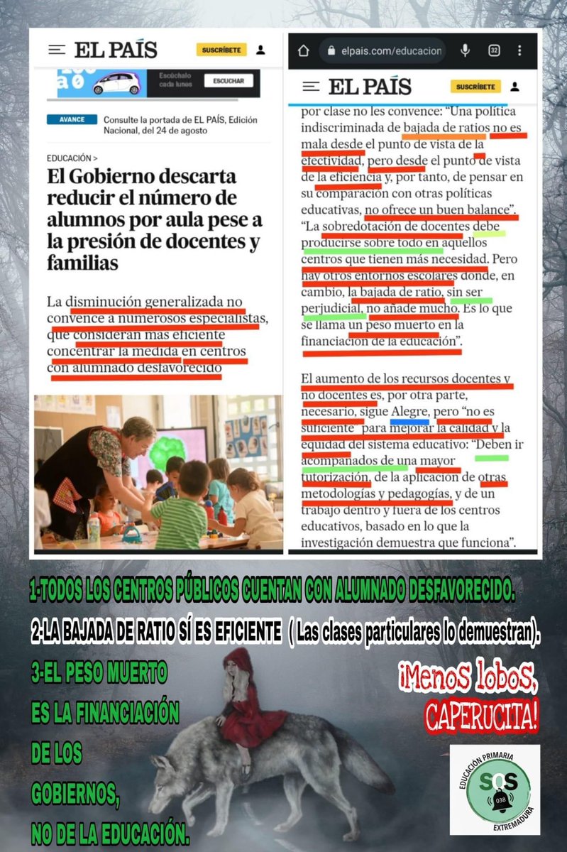 Bajada de ratios, Stop cierre de líneas, dinero de impuestos a la educación pública, que cada docente trabaje en la especialidad por la que oposita... No pedimos nada que no contribuya a una Educación de Calidad. Por eso el día 1 estaremos en Mérida.