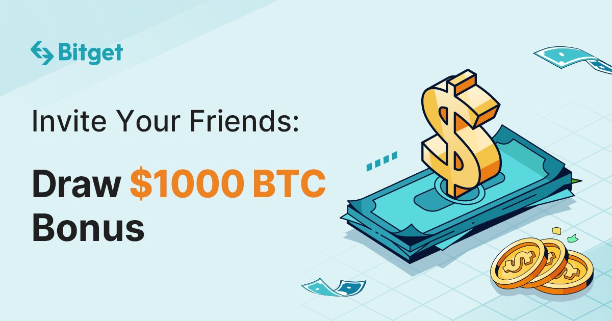 #Bitget Invite campaign - Chance at drawing $1000 BTC Bonus!

How to participate 🔽 
👉Fill the Form - forms.gle/F6Dexo2GUPDLfg…
👉Invite Your Friends
 📣Draw $1000 BTC Bonus

✅ RT &amp; @ 3 Friends - 5 Win a $10 Bonus!