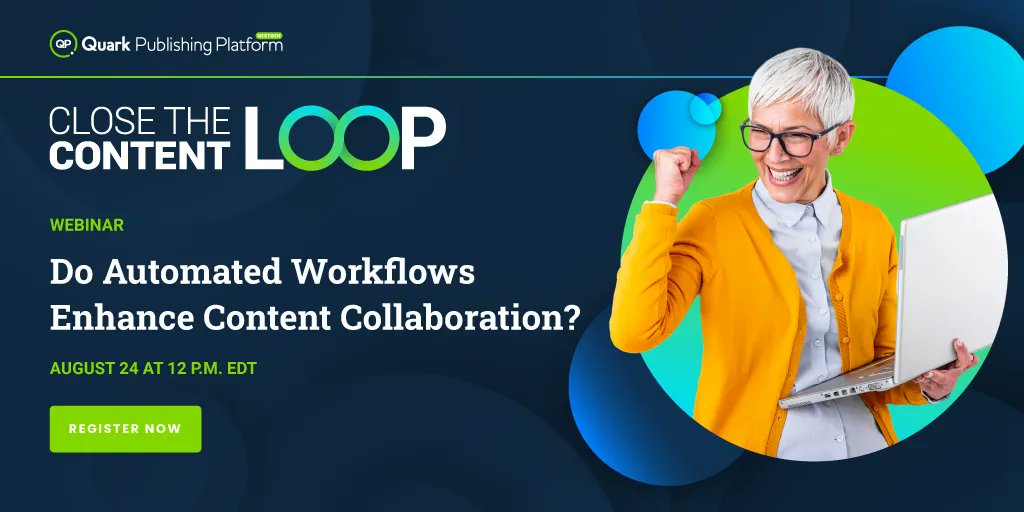 QuarkXPress's tweet photo. Last chance to register! Learn why organizations implement workflow automation, such as transforming productivity and safeguarding compliance. Register now https://t.co/1qA7WfwCpM
#CTCL #automation #workflows #contentautomation #contentlifecyclemanagement https://t.co/P728Bsnqae