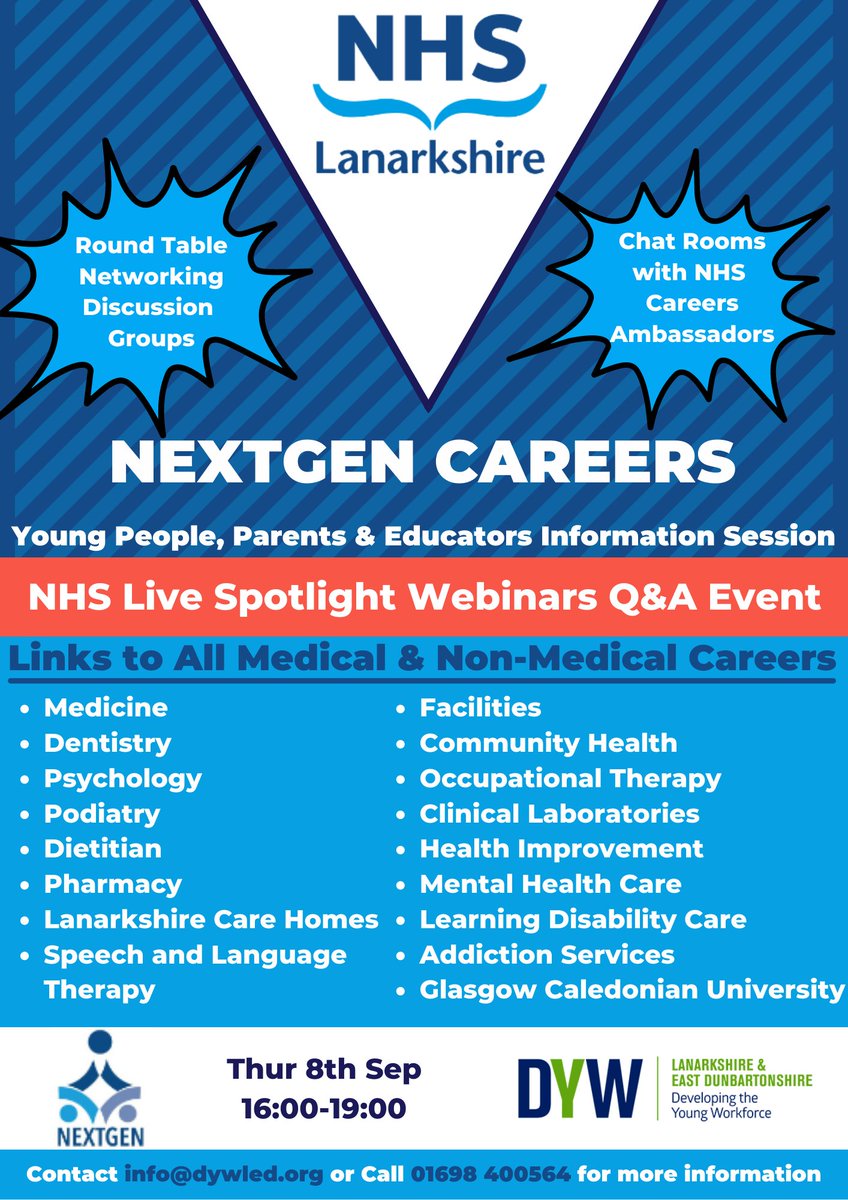 Join us on our next NHS NEXTGEN Virtual Careers Information Event on 8th of September from 4pm to 7pm. This fully interactive event will deliver live chat, webinars and live career’s guest speakers, chairing Q&amp;A sessions from their healthcare sector.

nextgen2.vfairs.com