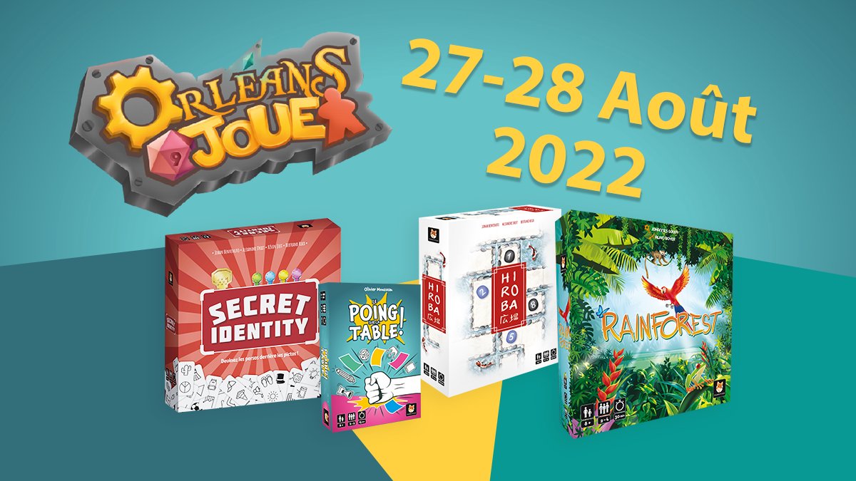 FunnyfoxGames's tweet photo. Que de belles nouveautés qui arrivent chez #Funnyfox ! Ce week-end, les renards s'invitent à #OrleansJoue. Au programme, notre dernière sortie #SecretIdentity et nos trois prochaines nouveautés : #Hiroba, #LePoingSurLaTable et #Rainforest ! Place à la rigolade les 27 et 28 août🦊 https://t.co/AAy4pjZJXx