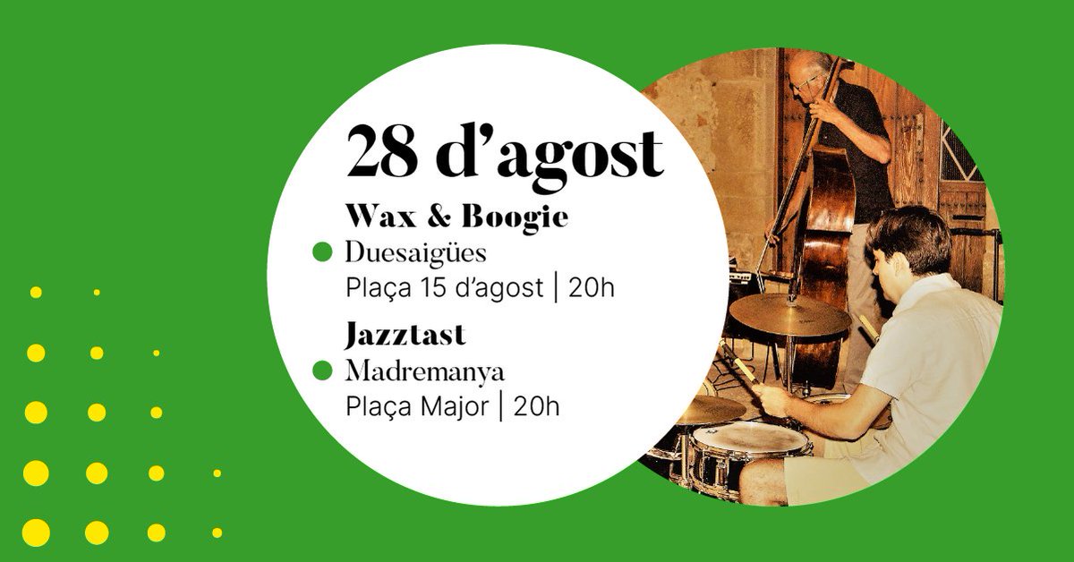 festivalitinera's tweet photo. L'agost s'acaba, però la música segueix! Blues, rhythm & blues, swing, jazz... portem l'alegria i les bones vibracions a cada racó de Catalunya. #Gosol #Duesaigües #Madremanya https://t.co/O7FPsgdTcU