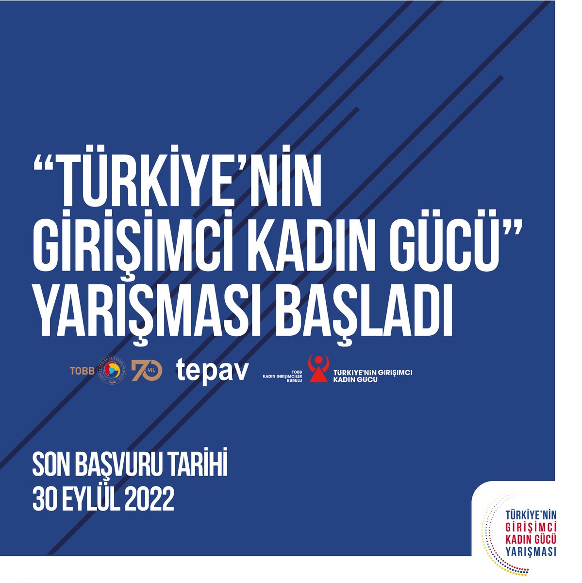 Türkiye'nin Girişimci Kadın Gücü Yarışması Başladı! Başvuru ve detaylı bilgi için: girisimcikadingucu.tobb.org.tr
