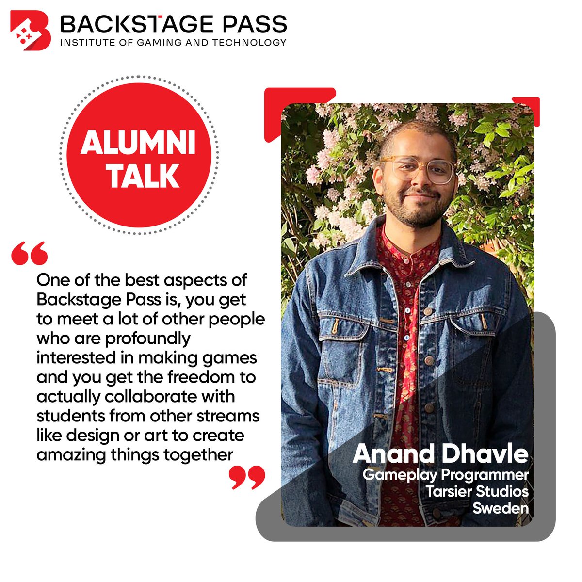 Bsp_Gaming's tweet image. Anand Dhavle, who started his gaming journey at Backstage Pass as a student, evolved as one of the finest #gameprogrammers over the years.
His #persistence and #passion towards gaming have paved a path towards a flourishing #career
Join Now - backstagepass.co.in/admissions