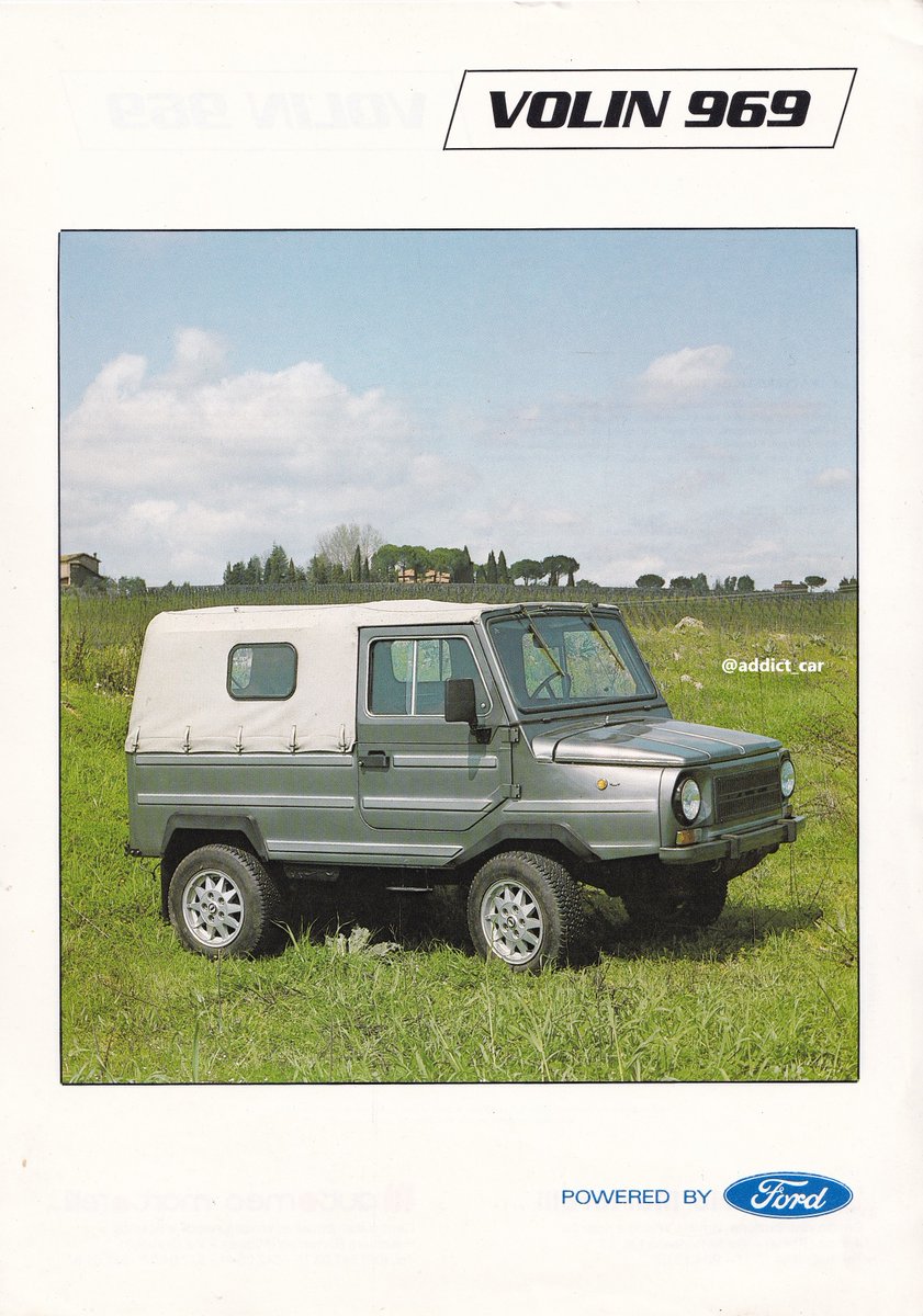 addict_car's tweet photo. Italy's importer of Soviet cars, Martorelli, offered a wider line-up than that in most of Europe. One example was this circa 1990 Volin 969, uniquely fitted with a Ford Fiesta 1117cc engine for Italy. The Volin was built by LuAZ in the Ukrainian city of Lutsk. #carbrochure #LuAZ https://t.co/9ZmOHLnmWG