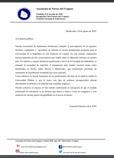 A la opinión pública: