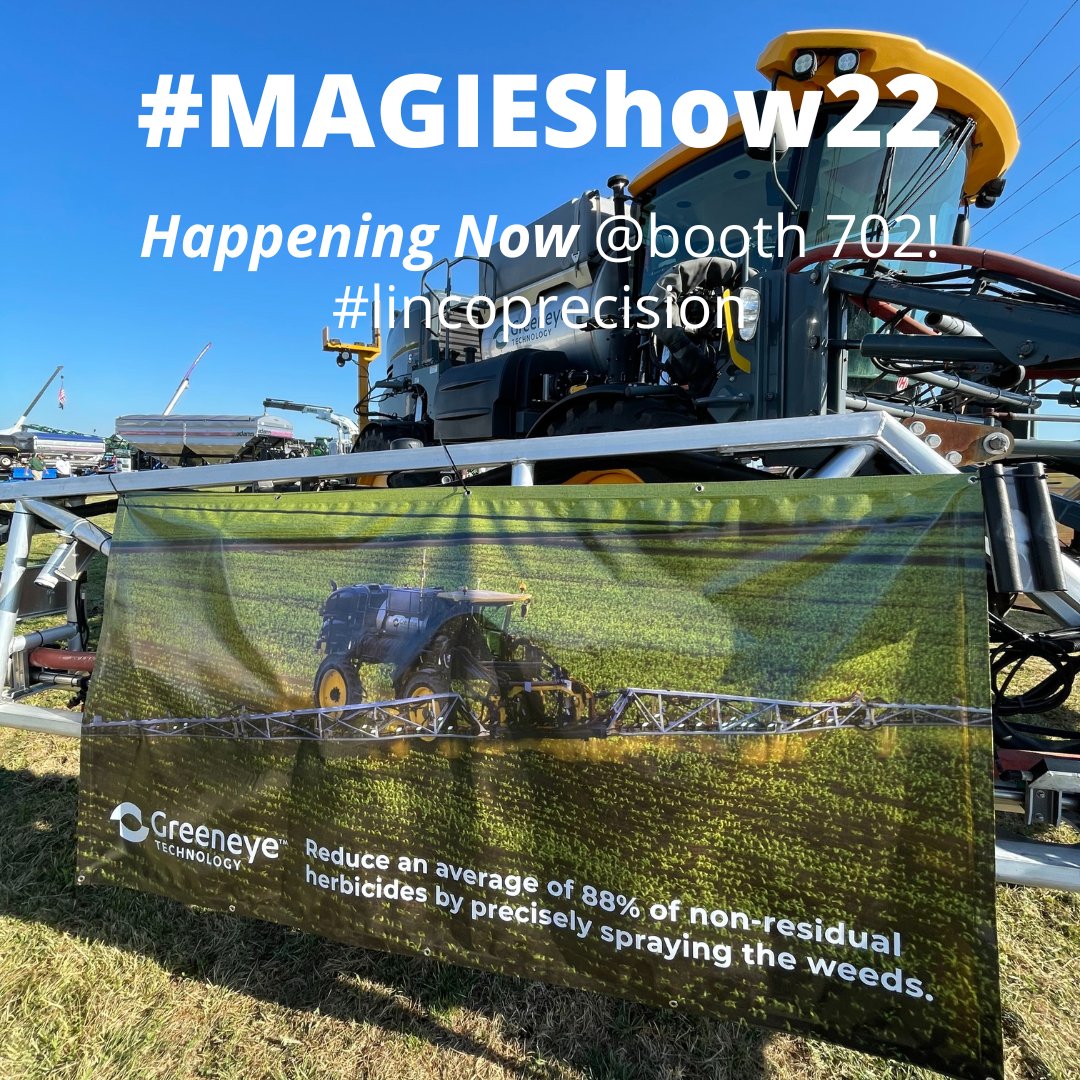 LincoPrecision's tweet photo. TODAY is THE day for #MAGIEShow2🚜…and so is tomorrow. Drop by booth 702 to see how #lincoprecision will transform your #ag operations. We’ll be here to answer all your questions about your needs from 8 am-5 pm today, and 8 am-2 pm Thursday. #greeneye #weedcontrol #IFCA https://t.co/PRMwKO8qp7