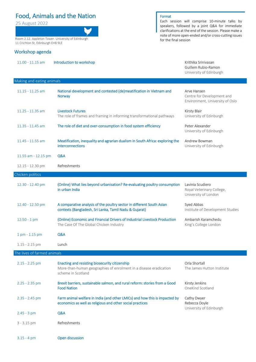 kritcrit's tweet image. Join us online for our Food, Animals &amp;amp; the Nation workshop at 1100 BST 25th August.

Funded by @RoyalSocEd Co-organised with @guillemrubio @GeosciencesEd 
Speakers incl: @abs014 @HansenArve @ambyk123 @OrlaShortall @onekindtweet @ProfCMDwyer @laviniascd