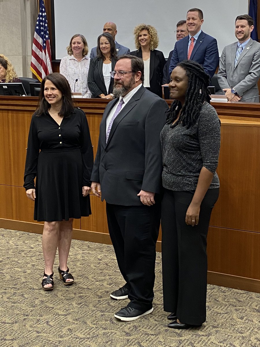 SCPPS's tweet photo. BESE honored four SCPPS employees this morning: LA Principal of the Year Dr. David Schexnaydre, LA Teacher of the Year Brittany Bonnaffons, LA New Teacher of the Year Jordyn Vicknair, and LA Public Interest Fellow Brian Gough. https://t.co/38l0iezeIP