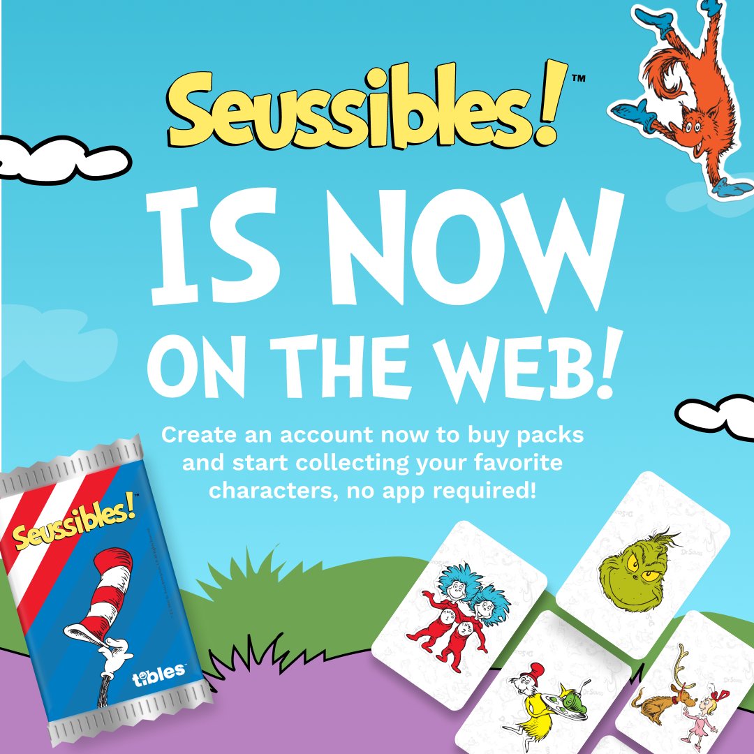 ICYMI, <a href="/Seussibles/">Seussibles!</a> is now on the web! 🎉 

Start your <a href="/DrSeuss/">Dr. Seuss</a> collecting adventure now only on app.seussibles.com

#onFlow <a href="/flow_blockchain/">Flow.com</a>