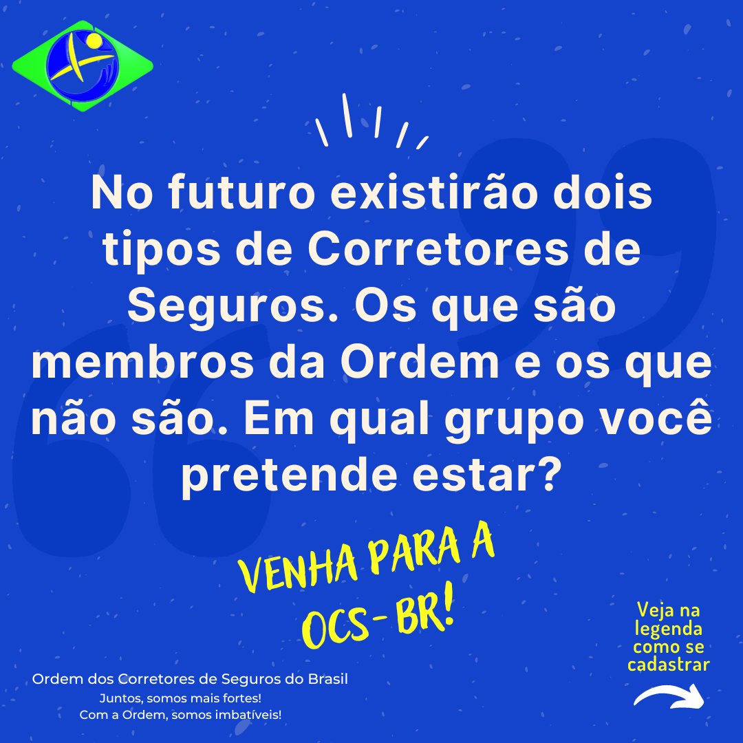 ocsbrasil's tweet photo. 🎯 Cadastre-se na Ordem e seja inovador!

👉 Nos mande uma mensagem para receber o link do cadastro

#ocsbr #seguros #corretoresdeseguros #ordemdoscorretoresdegurosdobrasil #insurance https://t.co/w159Ue6onH