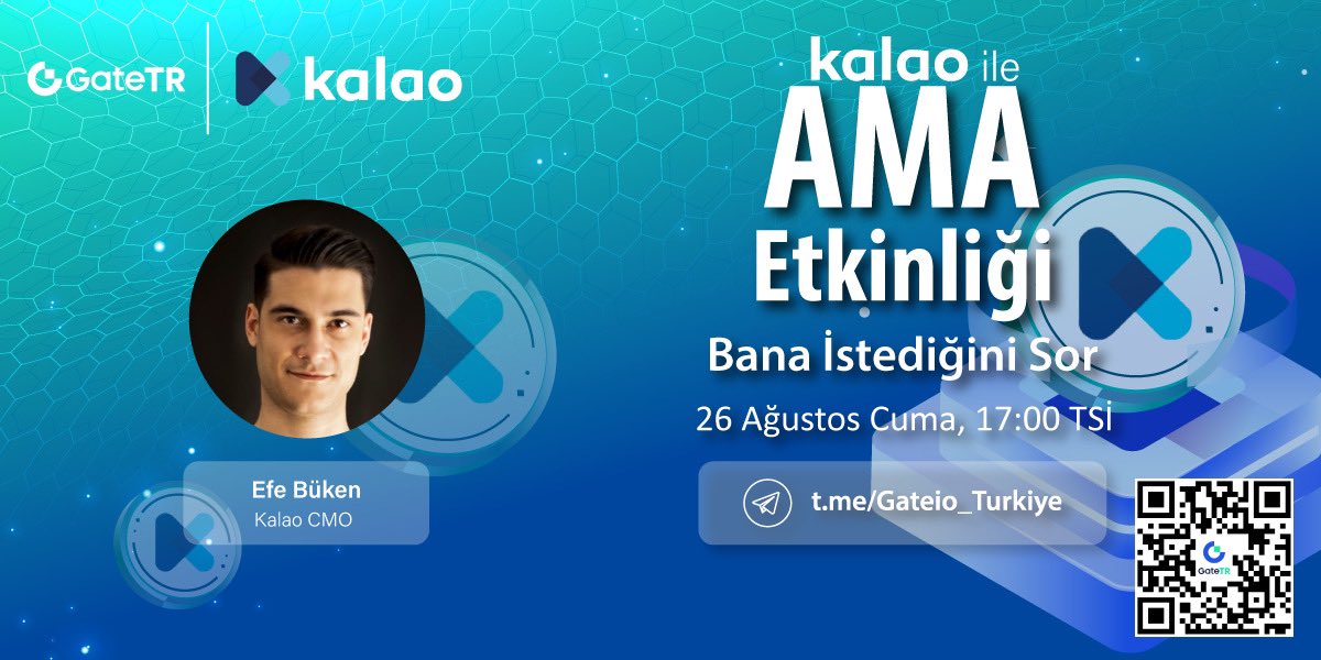 🔥GateTR'ye özel 500$ Ödül Havuzu:  Kalao ile AMA Etkinliği

📢 Tarih: 26 Ağustos 17:00

🎁5 kullanıcıya 50$ Değerinde $KLO Token hediye!

Görevleri tamamla ve çekilişi kazanma şansı yakala. 🏃🏽‍♂️

🔹Gleam: gleam.io/isnas/gate-tur…
