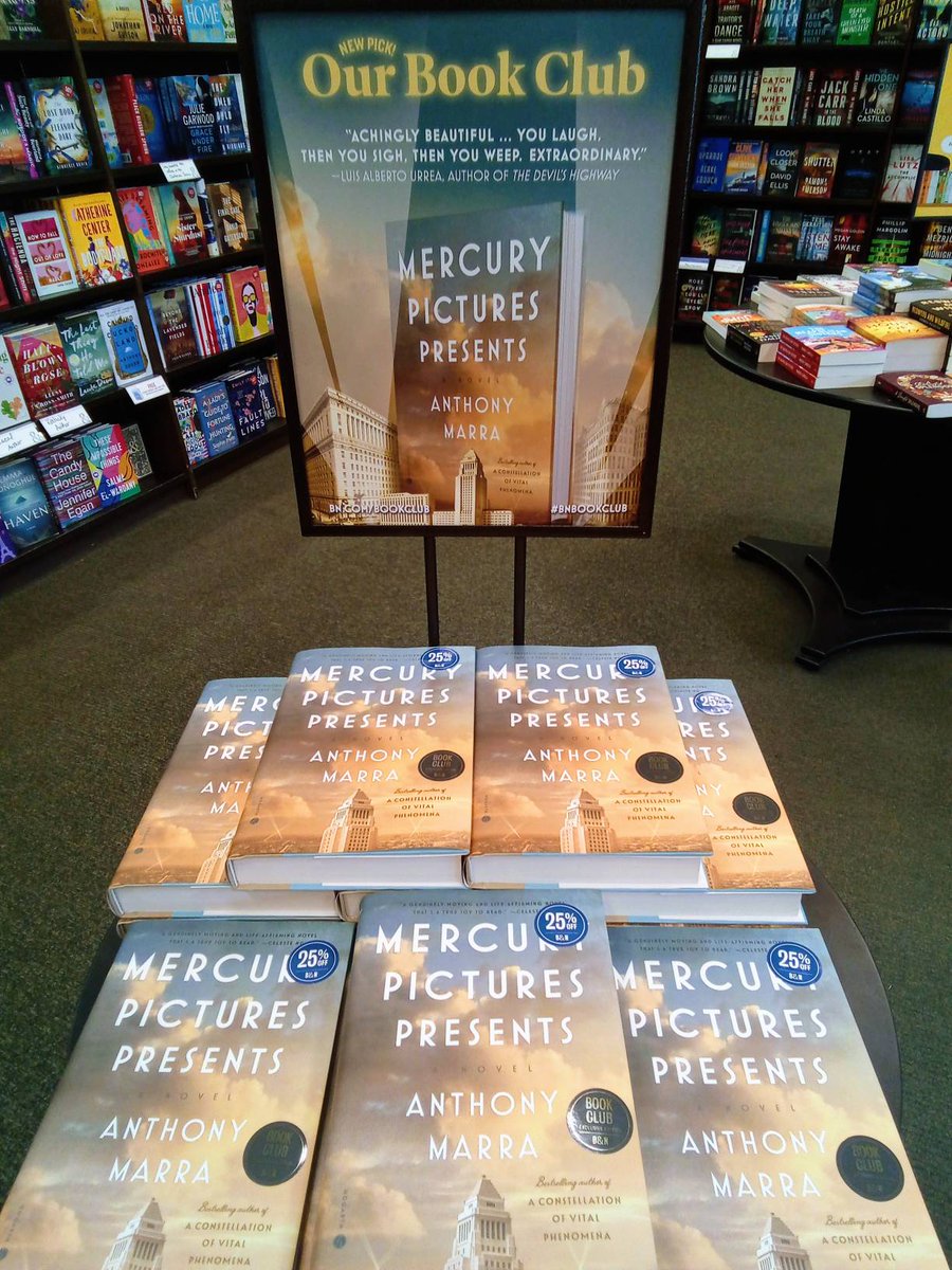 BNPlainview's tweet photo. Presenting our #BNBookClub pick: "Mercury Pictures Presents" by Anthony Marra. This vivid, technicolor tale inspired by the Golden Age of Hollywood is sure to captivate! 🎬🎥

#BNDiscover #BNPlainview #BoardGame https://t.co/zaQDey0Kcs