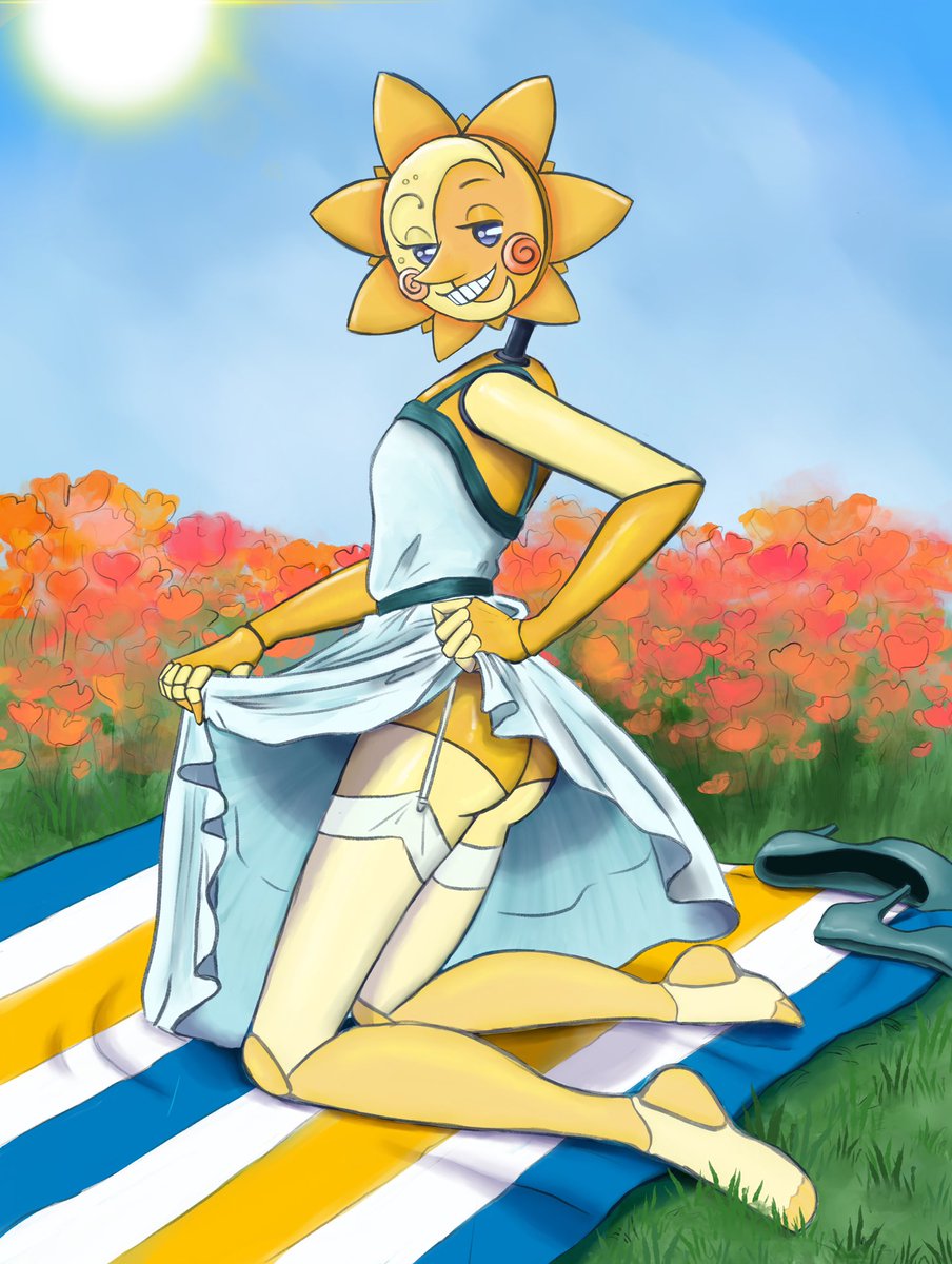 TinNarwhal's tweet photo. It's my birthday, and I hit 100 followers!? Y'all are too kind! 💚💚💚Here's a gift in return: PINUP SUNNY 🌞 (couldn't decide which stocking color worked best, so you get both!) 💐💖 https://t.co/QKvTMPw4W8