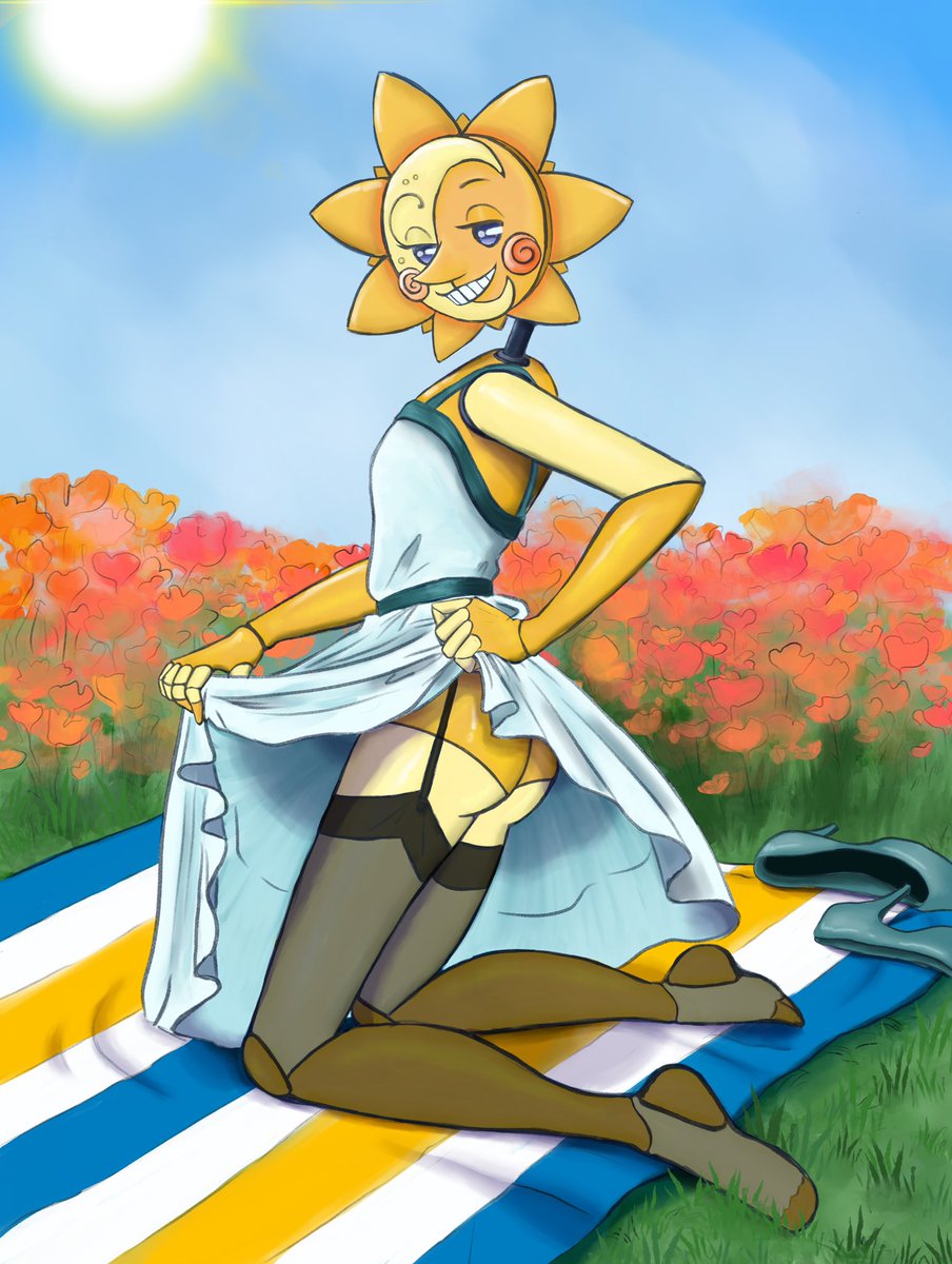 TinNarwhal's tweet photo. It's my birthday, and I hit 100 followers!? Y'all are too kind! 💚💚💚Here's a gift in return: PINUP SUNNY 🌞 (couldn't decide which stocking color worked best, so you get both!) 💐💖 https://t.co/QKvTMPw4W8