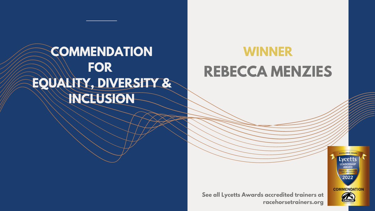 Each year, the #LycettsAwards judges highlight areas of special recognition for trainers excelling in specific areas of management, leadership and team ethos.

Commendations to:

⭐️ Andrea &amp; <a href="/jeddokeeffe/">Jedd O'Keeffe</a> for Pastoral Care

⭐️ <a href="/RebeccaEMenzies/">Rebecca Menzies Racing</a> for Equality, Diversity &amp; Inclusion